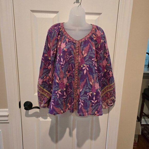 Spell & The Gypsy Collective Bianca Blouse in Wisteria Size XS - Picture 3 of 13